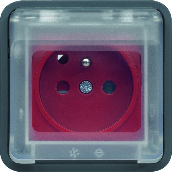 cubyko Prise 2P+T à détrompage associable gris IP55 WNA105