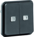 cubyko Double poussoir lumineux associable gris IP55 WNA045
