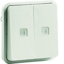 cubyko Double poussoir lumineux associable blanc IP55 WNA045B