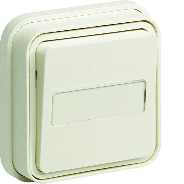 cubyko Poussoir porte-étiquette 1F encastré blanc IP55 WNE025B