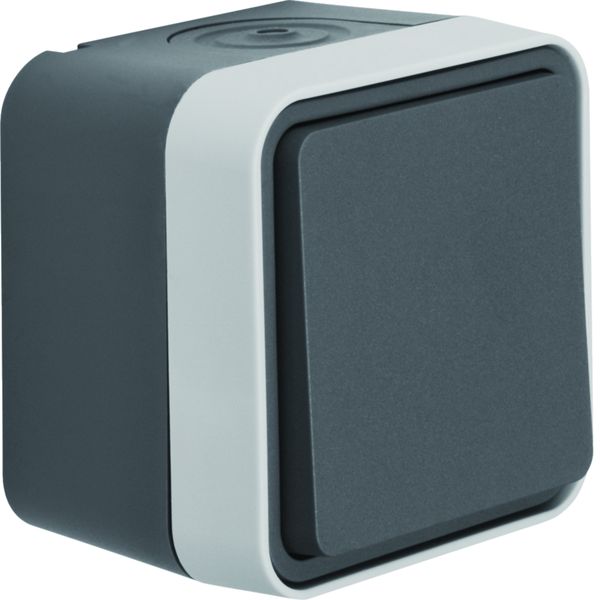 cubyko Poussoir 1O/1F saillie gris IP55 WNC022