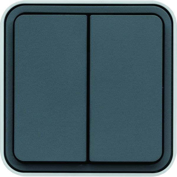 cubyko Double poussoir 1O/1F saillie gris IP55 WNC044