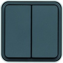 cubyko Double poussoir 1O/1F saillie gris IP55 WNC044