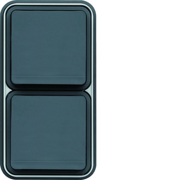 cubyko Prise double verticale 2P+T encastré gris IP55 WNE132