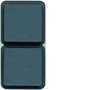 cubyko Prise double verticale 2P+T saillie gris IP55 WNC132