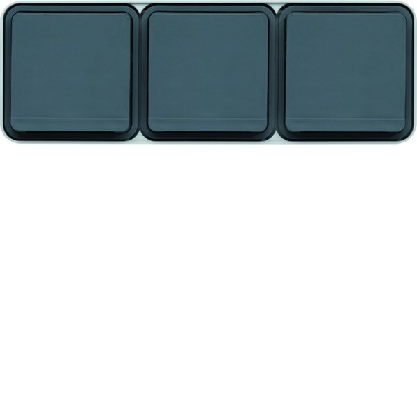 Prise de courant 2P+T triple Cubyko étanche IP55 gris pose horizontale saillie WNC123