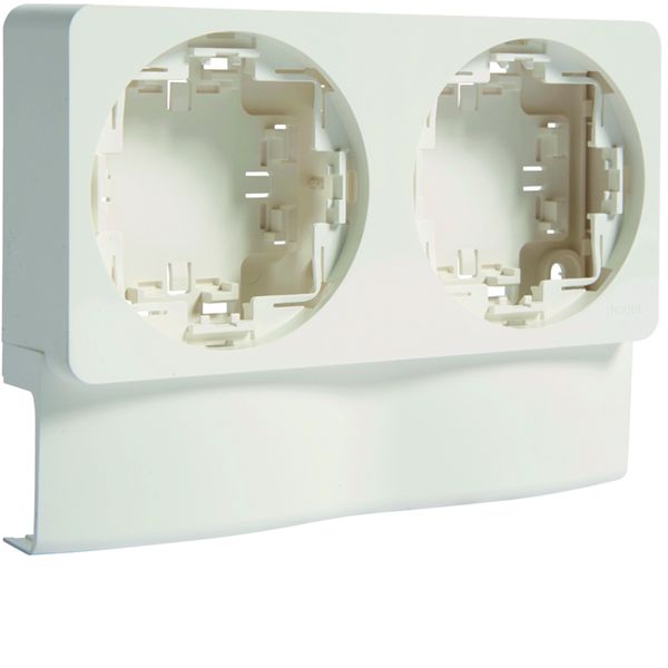 Support double appareillage Ateha pour moulure Ateha ATA16x30 Blanc ATA163929016