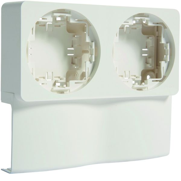 Support double appareillage sallie ateha pour moulure Ateha 20x50mm Blanc pure ATA205929016