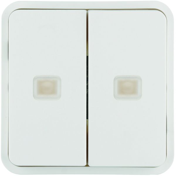 Cubyko 2 touches KNX à voyants coloris blanc WNT954B