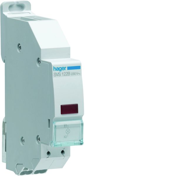 Voyant LED 230VAC Rouge quickconnect passage de barre 1 module SVS122B