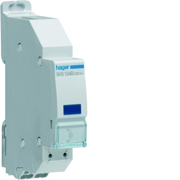 Voyant LED 230VAC Bleu quickconnect passage de barre 1 module SVS124B