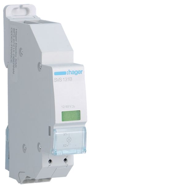 Voyant LED 12-48V AC et DC Vert quickconnect passage de barre 1 module SVS131B