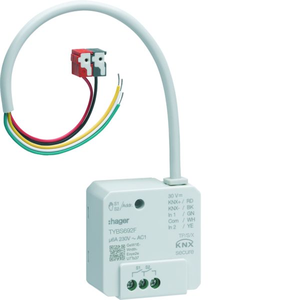 micromodule filaire 2 entrées, 2 sorties 6A ON/OFF, volet, Easy/ETS, KNX Secure TYBS692F