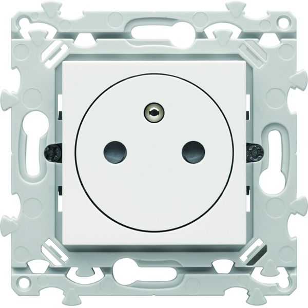 Prise de courant affleurante Essensya 2P+T Pure. Version avec griffes WE106G