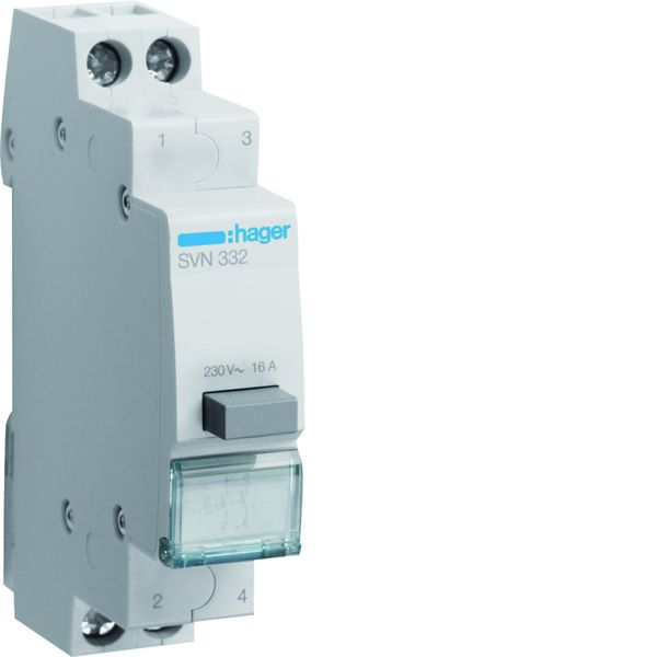 Bouton poussoir à accrochage 0O+2F 16A 1 module SVN332