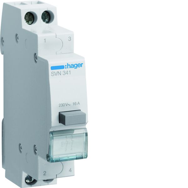 Bouton poussoir à impulsion 2O+0F 16A 1 module SVN341