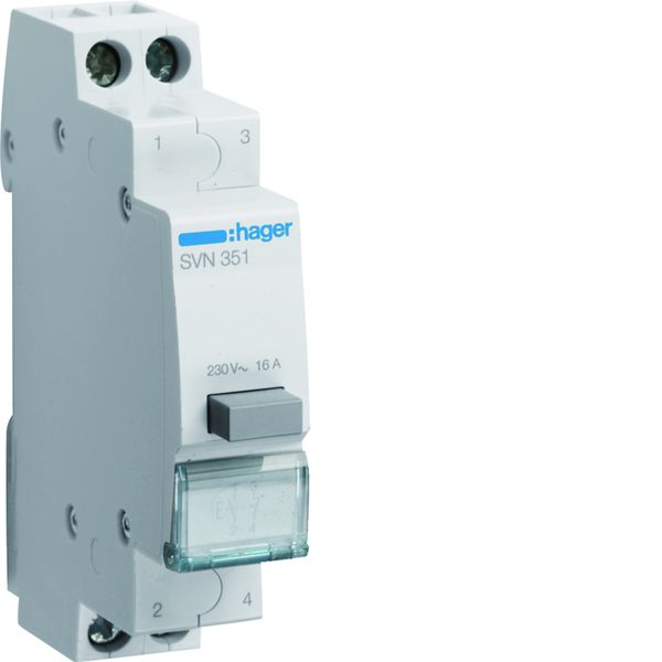 Bouton poussoir à impulsion 1O+1F 16A 1 module SVN351