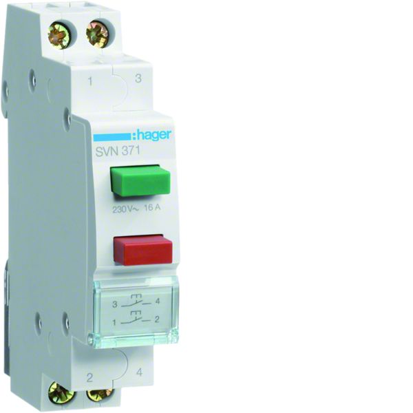 Bouble bouton poussoir à impulsion 0O+2F 16A 1 module SVN371