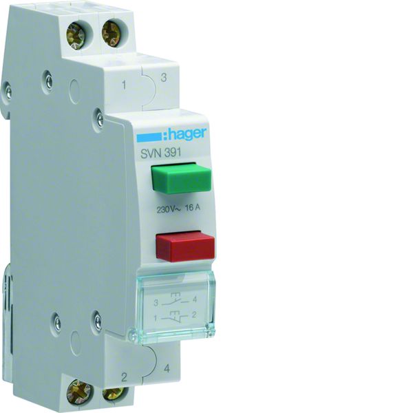 Bouble bouton poussoir à accrochage 1O+1F 16A 1 module SVN391