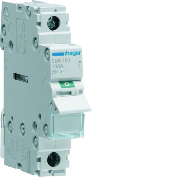Interrupteur sectionneur 100A 1P 1 module SBN190