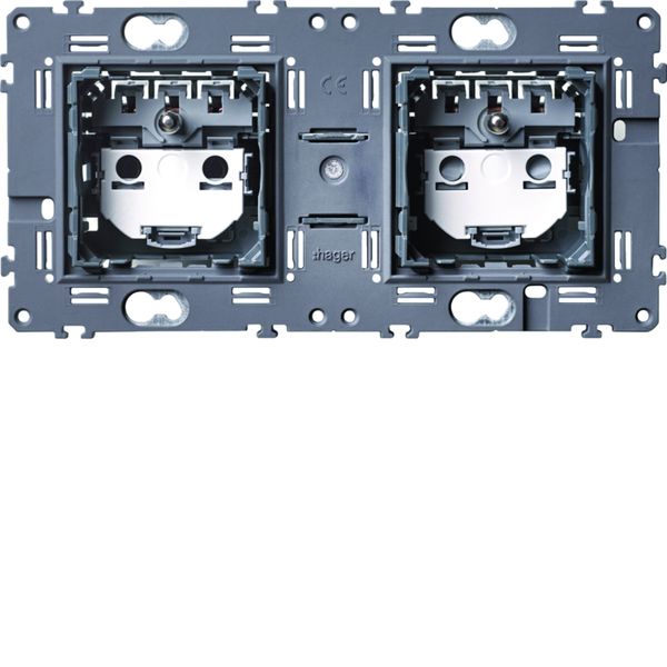 Prise de courant affleurant gallery 2P+T double pré cablées WXF132