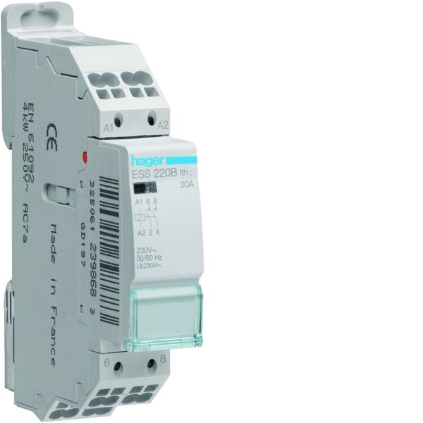 Contacteur 20A 2F 230V 1 module ESS220B