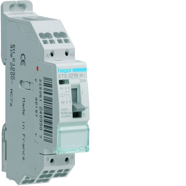 Contacteur Jour-Nuit 20A 2F 1 module ETS221B