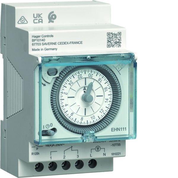 Interrupteur horaire électromécanique 1 voie sur 24 heures avec réserve EHN111