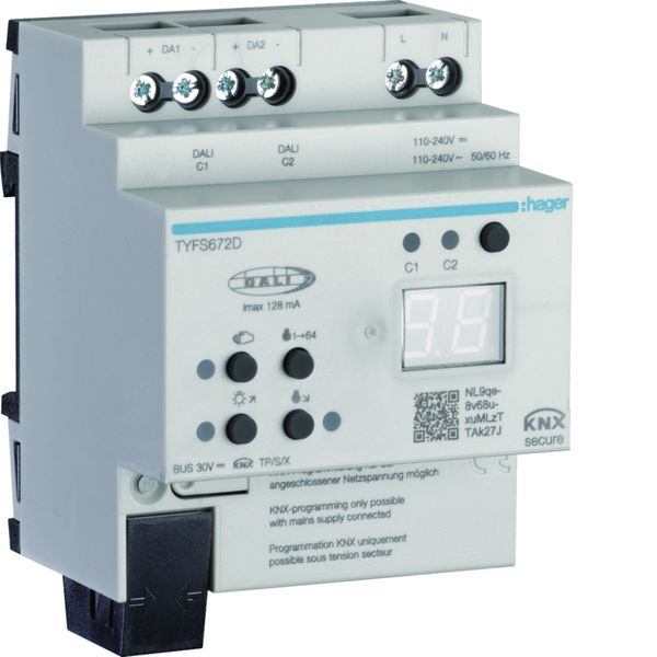 Passerelle 2 voies DALI2/KNX RGBW + variation de blanc / cycle circadien TYFS672D