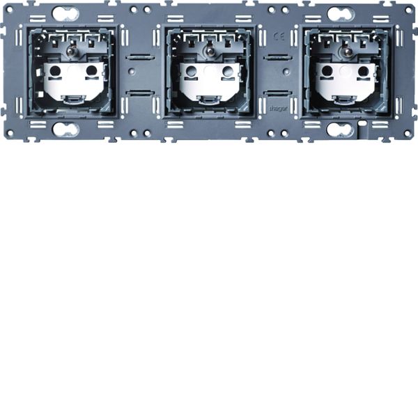 Prise de courant affleurant gallery 2P+T triple pré cablées WXF133