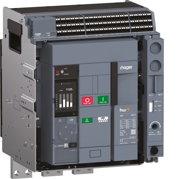 Disjoncteur Ouvert complet HW1 66kA 1600A 3P Débrochable pour TU sentinel Energy HF1E316DEGH-MTS