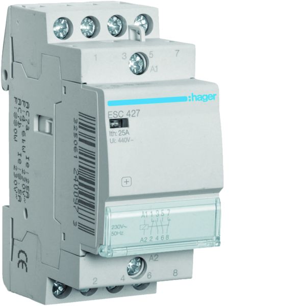 Contacteur sans commande manuelle 25A, 2F+2O, 230V ESC427