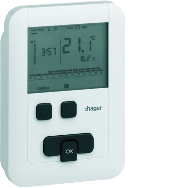 Thermostat ambiance programmable digital chauf eau chaude 2 fils 7j ECO à piles EK570