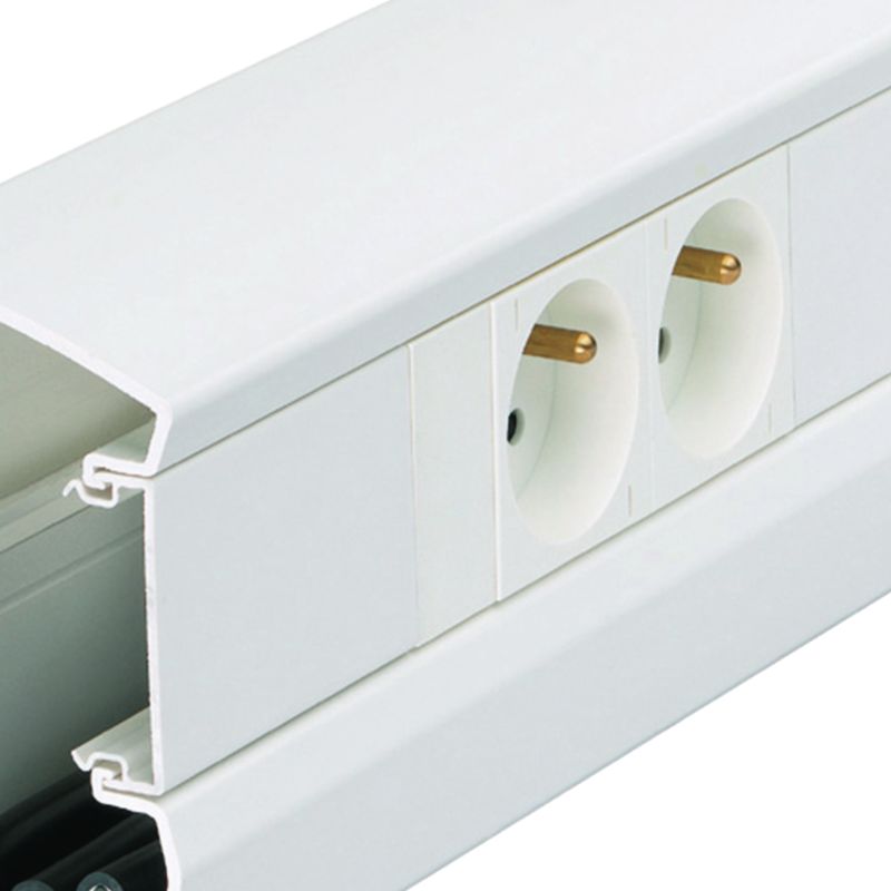 Goulotte d'installation GBD 50x100mm 1 compartiment PVC blanc GBD5010009016