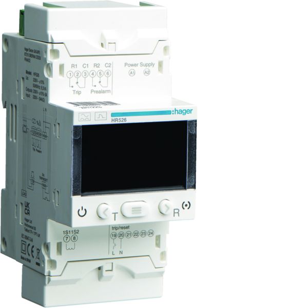 Relais différentiel type A 0.03-30A temporisé 4voies avec écran de visualisation HR535