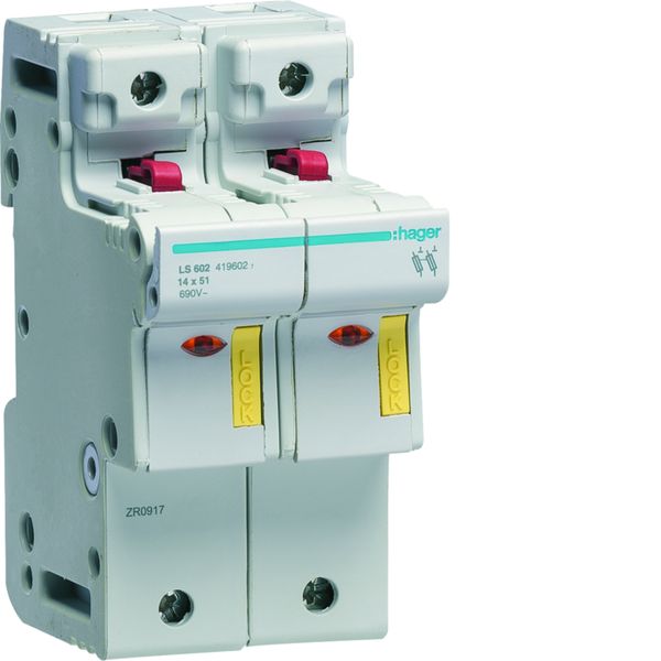 Coupe circuit 2P 50A 690V L51 accessoriable 3 modules LS602