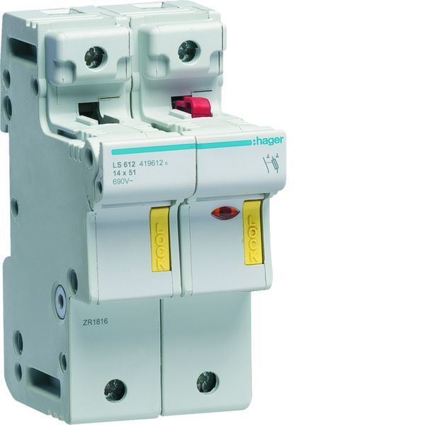 Coupe circuit 1P+N 50A 690V L51 accessoriable 3 modules LS612