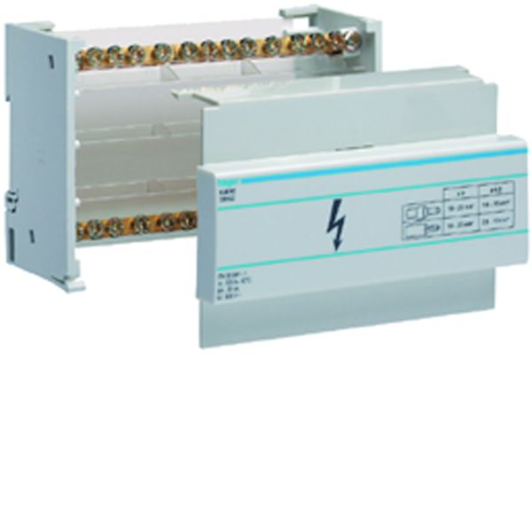 Répartiteur 90A, bipolaire, 2x 10-35mm²/ 10x 2,5-16² par phase KJ01A