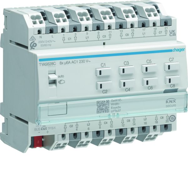 Actionneur KNX 8 sorties volets et stores à bannes pour moteur 6A/230V TYAS628C