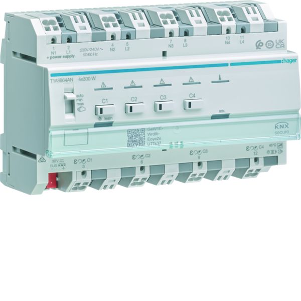 Module KNX 4 sorties variation éclairage 300W / voie, Parallélisable, EASY / ETS TYAS664AN