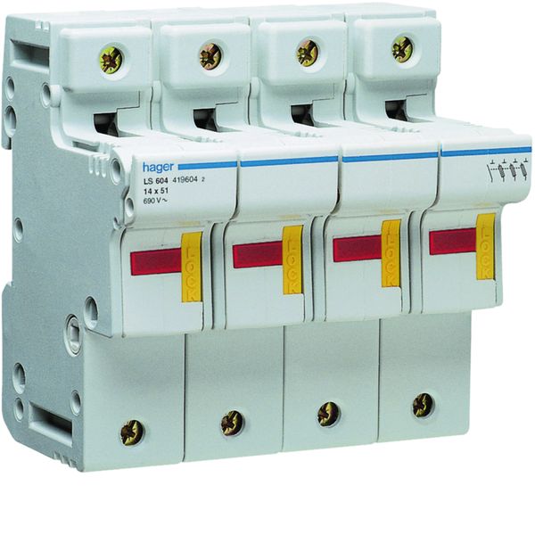 Coupe circuit 3P+N 50A 690V L51 accessoriable 6 modules LS604