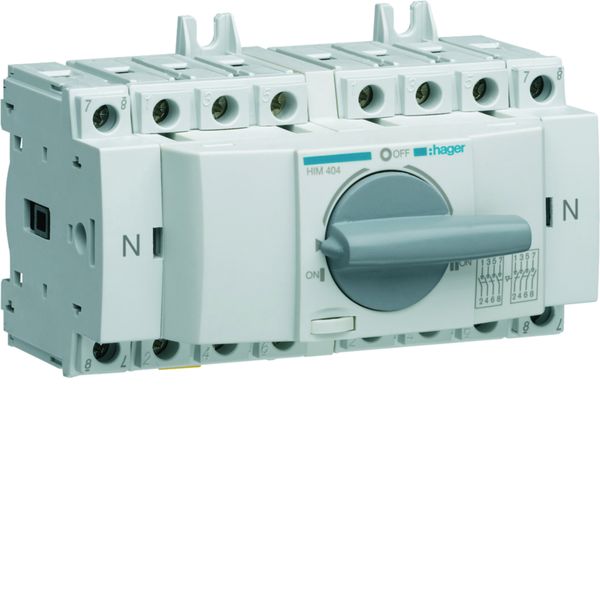 Inverseur de source modulaire 4P In40A Ue380 - 415Vac Poignée rotative courte HIM404