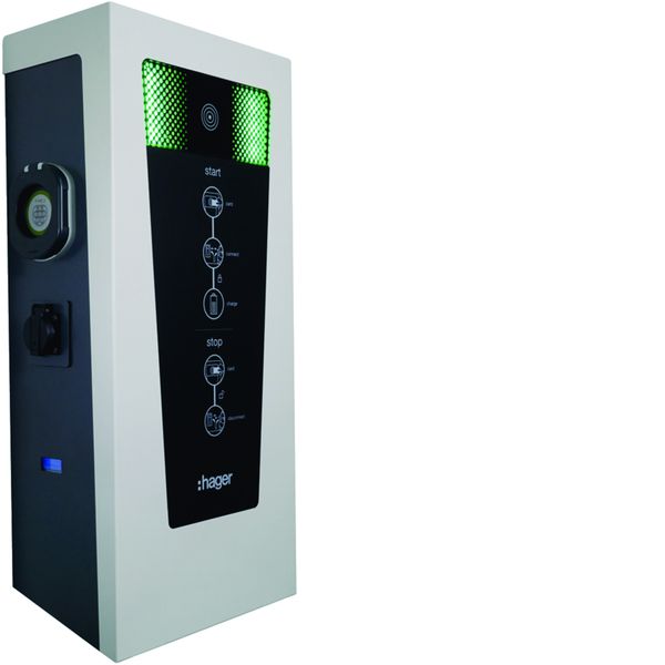 Witty park borne de recharge inoxydable RFID OCPP IP54 2x22kW 2xT2S+2xTE, TIC XEV601C