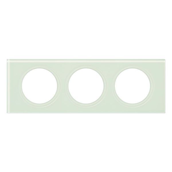 Plaque Céliane Matières 3 Postes Finition Verre Kaolin legrand 069313