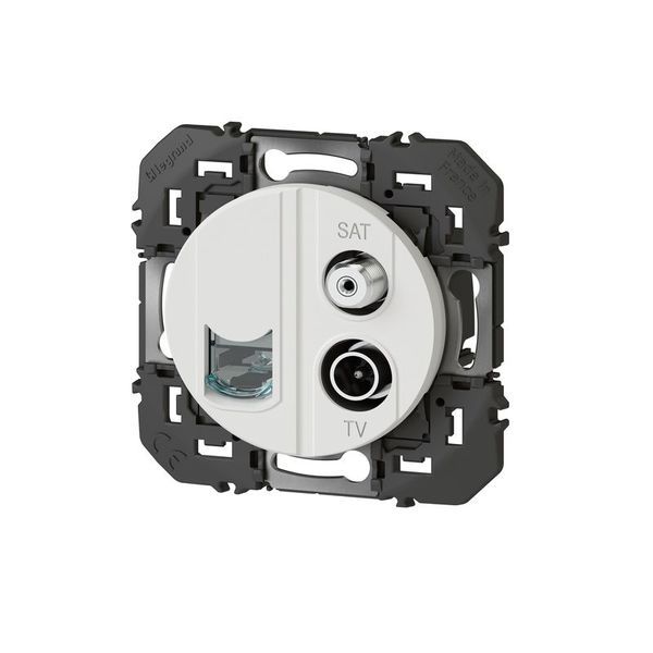 Prise Tv-Sat + Rj45 Cat6 Stp Compacte Dooxie Finition Blanc legrand 600358