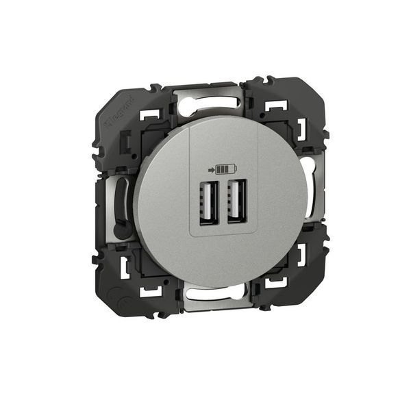 Dooxie Chargeur 2 Usb A+A 2.4A 12 W Alu legrand 600443
