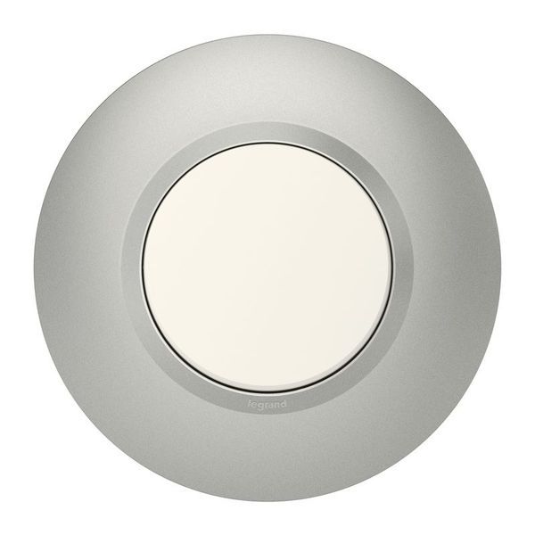 Plaque Ronde Dooxie 1 Poste Finition Effet Aluminium Avec Ba legrand 600975