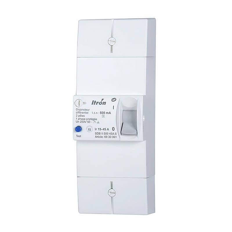 Disjoncteur diferentiel edf 2x15/45a 500ma - DISJ2X1545