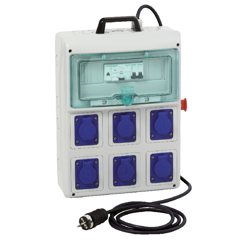 Kaedra coffret de chantier 6 prises 16A NF avec co PFR10103