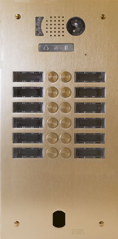 Plaque Video Alu 2R 12Bp 2Voice Champagn Urmet V83/212CH